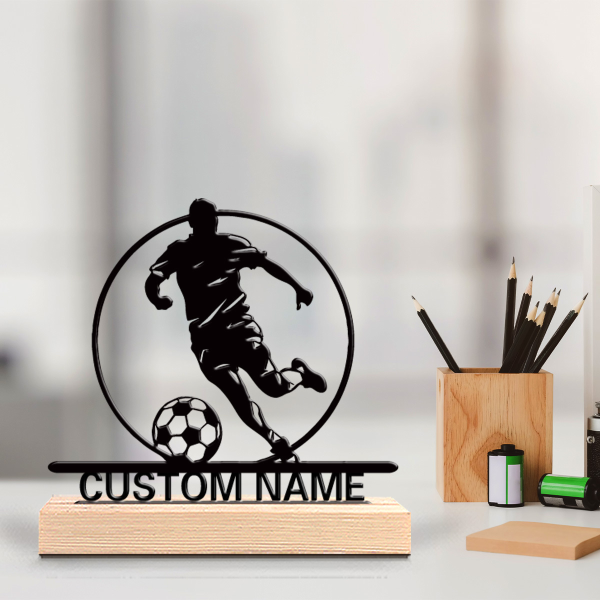 Metalowa statuetka piłkarza z  – Desktop Laser Engraver recenzja i cena